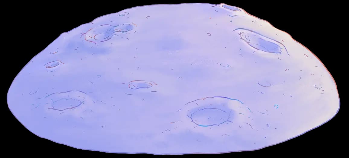 Moon surface with landing site